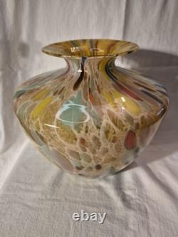 Vtg Maestri Vetrai Murano Italy Style Art Glass Vase Confetti Design Mouthblown
