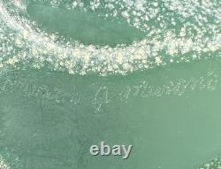 Vtg Murano Gamboro & Poggi Scavo Frosted Glass Frog with Gold & Black Signed