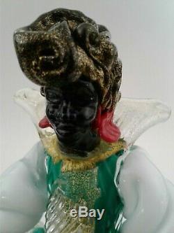 Vtg Murano Glass Barovier & Toso Blackamoor Figurine 10.25 x 5.25