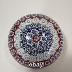 Vtg Murano Glass Italy Millefiori Star Flowers Art Italian Glass Paperweight