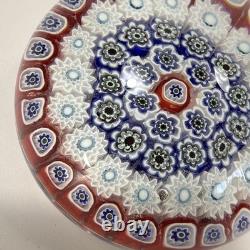 Vtg Murano Glass Italy Millefiori Star Flowers Art Italian Glass Paperweight