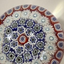 Vtg Murano Glass Italy Millefiori Star Flowers Art Italian Glass Paperweight