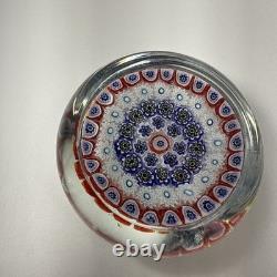 Vtg Murano Glass Italy Millefiori Star Flowers Art Italian Glass Paperweight