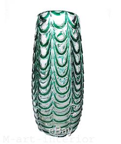 Vtg Murano Seguso Fenicio Glass Vase, Glas, Girlanden, Fratelli Toso Italy 1950s