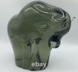Vtg Murano Smoky Art Glass Livio Seguso Italy Bull for Gralglas of Germany
