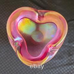 Vtg. Murano Tri-lobed Decorative Glossy hand blown bowl
