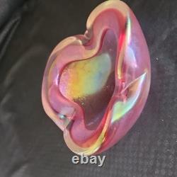 Vtg. Murano Tri-lobed Decorative Glossy hand blown bowl
