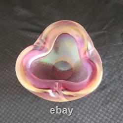 Vtg. Murano Tri-lobed Decorative Glossy hand blown bowl