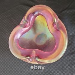 Vtg. Murano Tri-lobed Decorative Glossy hand blown bowl