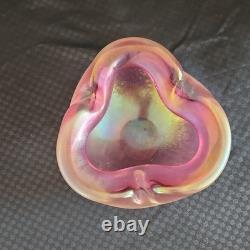 Vtg. Murano Tri-lobed Decorative Glossy hand blown bowl