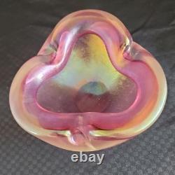 Vtg. Murano Tri-lobed Decorative Glossy hand blown bowl