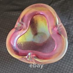 Vtg. Murano Tri-lobed Decorative Glossy hand blown bowl