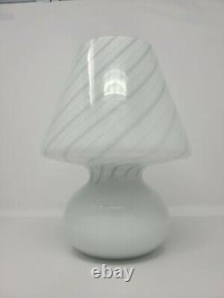 Vtg Murano Vetri Glass Mushroom Table Lamp Mid Century Modern MCM W Original Tag