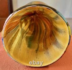 Vtg. Murano art glass large vase, Millefiori and multi colors