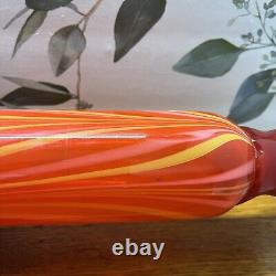 Vtg Rare Murano Glass Rolling Pin 16 1/2 Multicolor Swirls Applied Handles