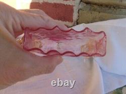 Vtg Salviati Murano Venetian Pink Gold Art Glass Dolphin Card Cigarette Holder