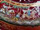 Vtg Salviati Murano Venetian Ruby Red Art Glass Enamel Console Bowl Centerpiece