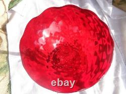 Vtg Salviati Murano Venetian Ruby Red Art Glass Swan Stem Hand Blown Compote