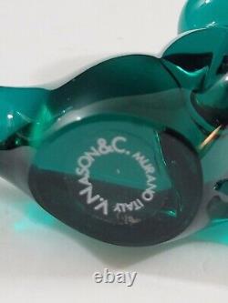 Vtg V Nason & Co Murano Italian Art Glass Seal with Ball Rare Teal Green Italy