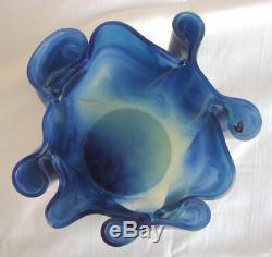 Vtg VENINI FAZZOLETTO Handkerchief Glass Vase. Wavy Modern Murano Italian RARE