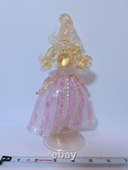 Vtg Venetian Glass Lady Figurine, Possibly Murano