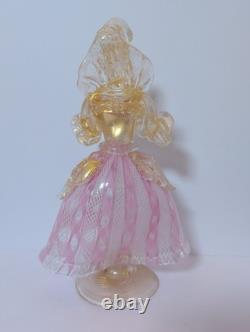 Vtg Venetian Glass Lady Figurine, Possibly Murano