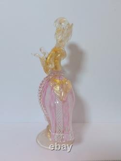 Vtg Venetian Glass Lady Figurine, Possibly Murano
