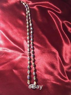Vtg Venetian Murano Moretti Millefiori Glass Bead Necklace Hand Knotted