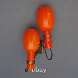 Wall Lamp Eye-Catching Murano Glass Orange White Space Age Vintage 60s