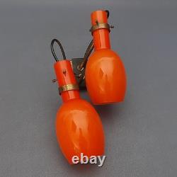 Wall Lamp Eye-Catching Murano Glass Orange White Space Age Vintage 60s