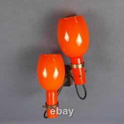 Wall Lamp Eye-Catching Murano Glass Orange White Space Age Vintage 60s