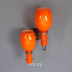 Wall Lamp Eye-Catching Murano Glass Orange White Space Age Vintage 60s