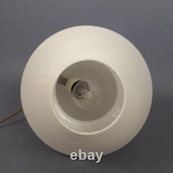 White Murano Glass Mushroom Table Lamp Spiral Design Vintage 1970