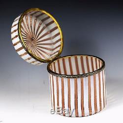 XL Vintage Italy Murano copper aventurine Art Glass hinged Box brass gilt mounts