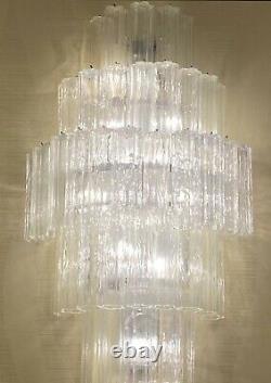 XL Vintage Murano Glass Wall Sconce Tronchi (several available) chrome 60s 70s