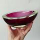 XL Vintage Murano teardrop GEODE pink cased bowl/dish/ashtray, Retro art glass