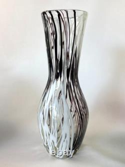 XL vintage Murano Glass vase handmade art glass hand blown c. 1960+ ground bottom