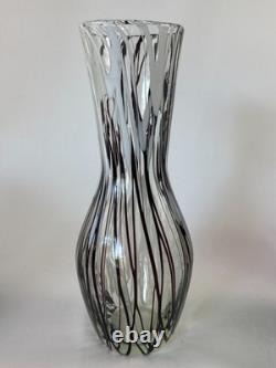 XL vintage Murano Glass vase handmade art glass hand blown c. 1960+ ground bottom