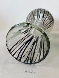 XL vintage Murano Glass vase handmade art glass hand blown c. 1960+ ground bottom