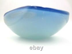 XXL Mid century blue & alabastro poli seguso era murano sommerso art glass bowl