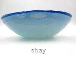 XXL Mid century blue & alabastro poli seguso era murano sommerso art glass bowl