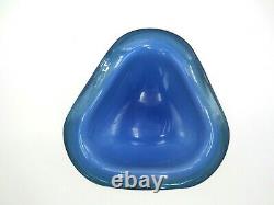 XXL Mid century blue & alabastro poli seguso era murano sommerso art glass bowl