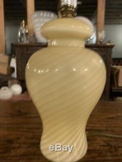 Yellow Murano Glass Swirl Vintage Table Lamp from Venini, 1970s